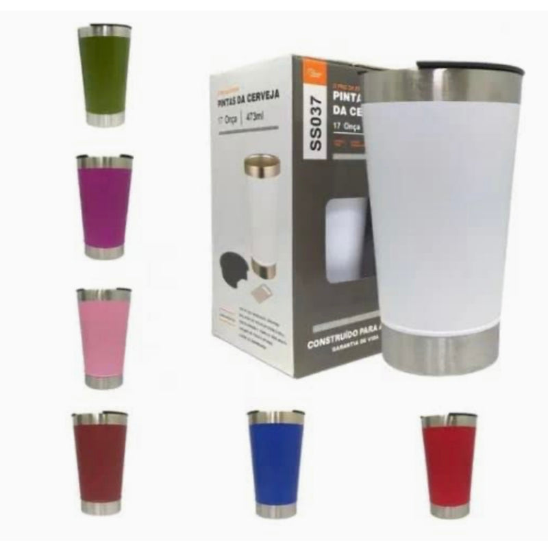 Copo Térmico Inox com Tampa e Abridor 500ml