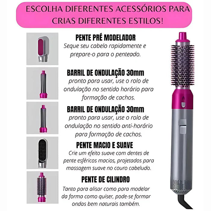 Escova Alisa Modela 5 em 1